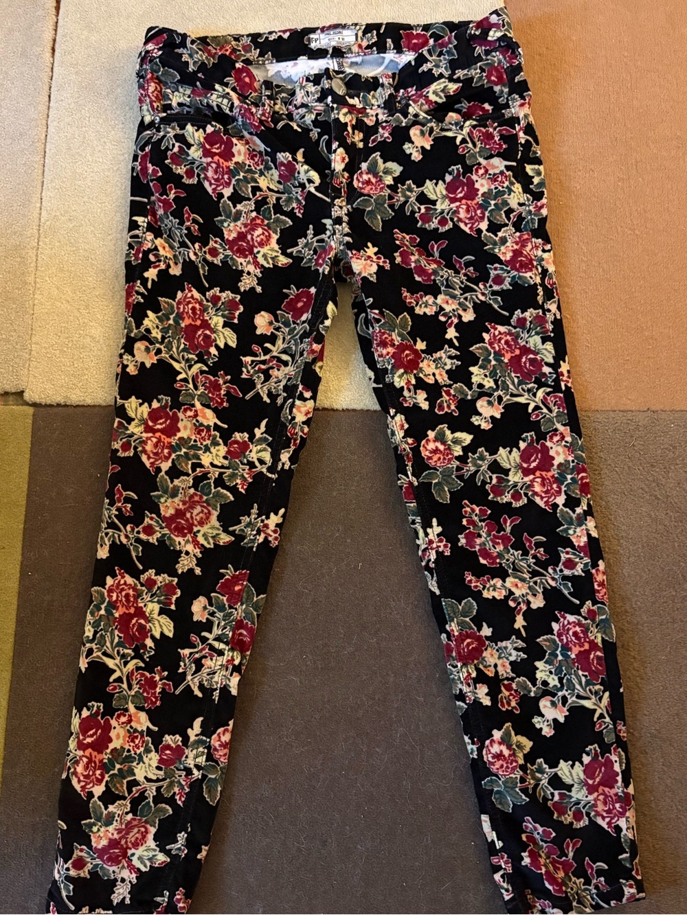 FREE PEOPLE Floral Corduroy Pants size 30